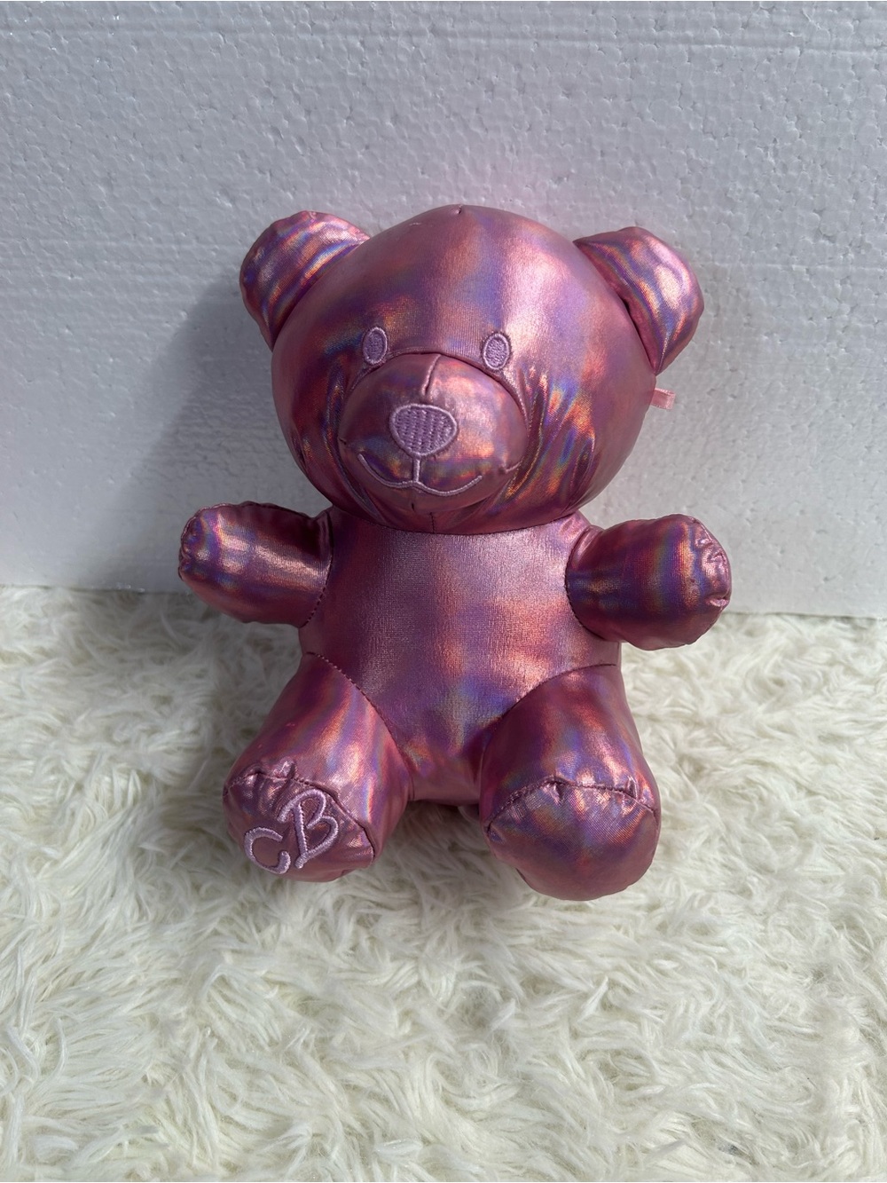 Iridescent Pink Plush Teddy Bear Stuffed Animal